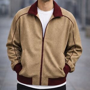 Supreme zip up Jacket Burgundy Yellow sz L